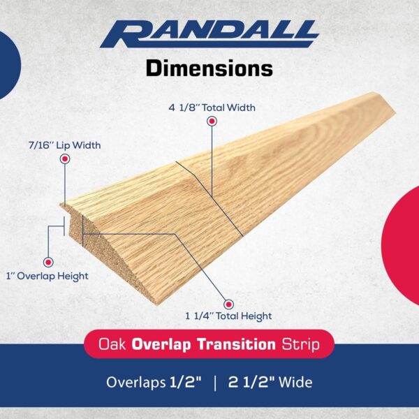 Oak 1inches Overlap Edge Floor Transition 4 1/8inches Wide (3 FT Long)